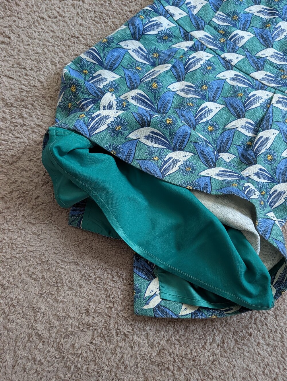 Boden Womens Blue Green Martha Sleeveless Floral Printed Sheath Midi Dress 8R - Picture 9 of 13